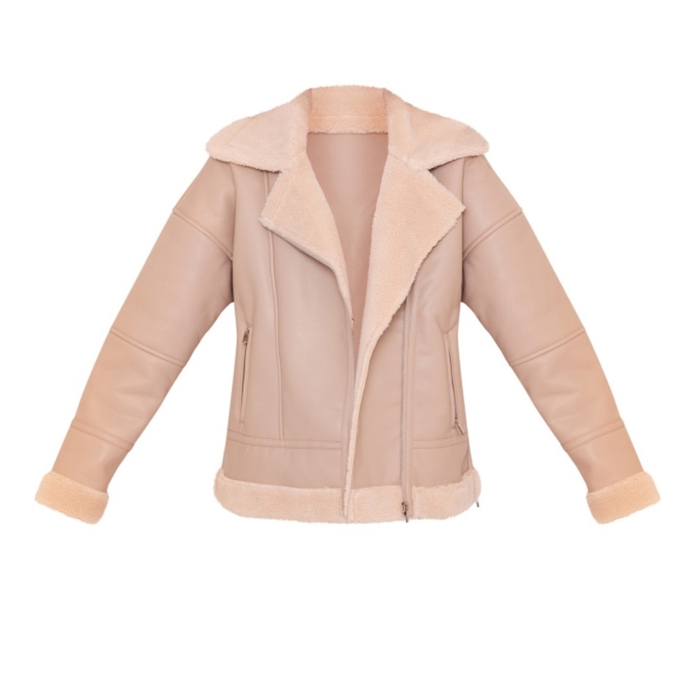 PrettyLittleThing Tan Leather Jacket